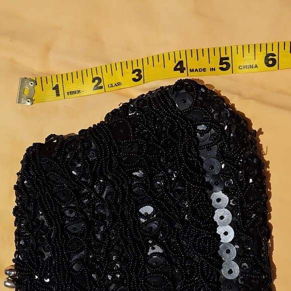 Vintage Beaded Black Clutch Evening Bag - Picture 9 of 12